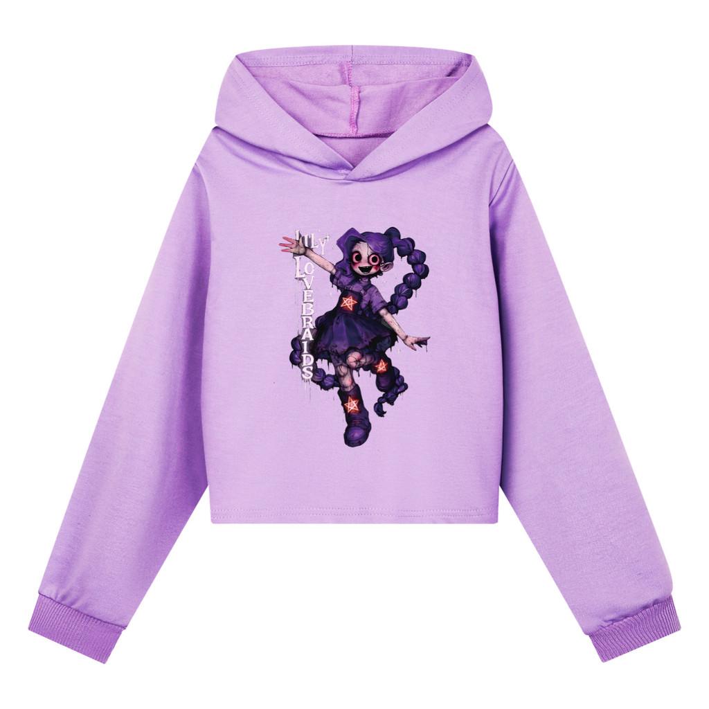 Kids Girls Bobi Lily Time Printed Casual Long Sleeves Hoodies 110cm фиолетовый