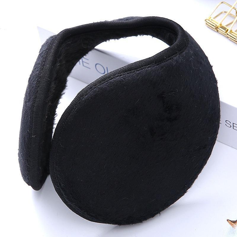 

Мужские и женские зимние наушники Plus Velvet — ветрозащитные, антифриз, толстая защита ушей и тепло чёрный