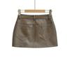 2025 High-Waist Anti-Exposure PU A-Line Skirt with Underpants - Sexy Autumn/Winter Hip-Hugging Skirt