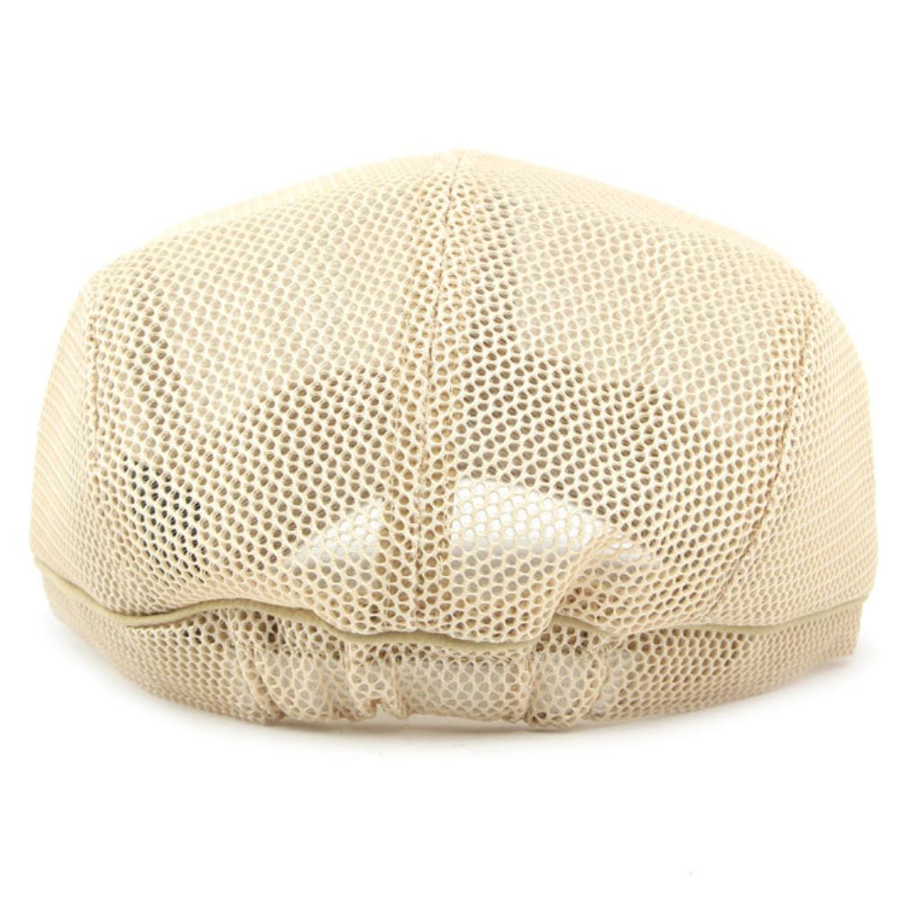 Ht4832 Beret Cap Spring Summer Sun Hat Cap For Men Women Breathable Mesh Trucker Cap Solid Plain Ivy Flat Cap Male Female Berets