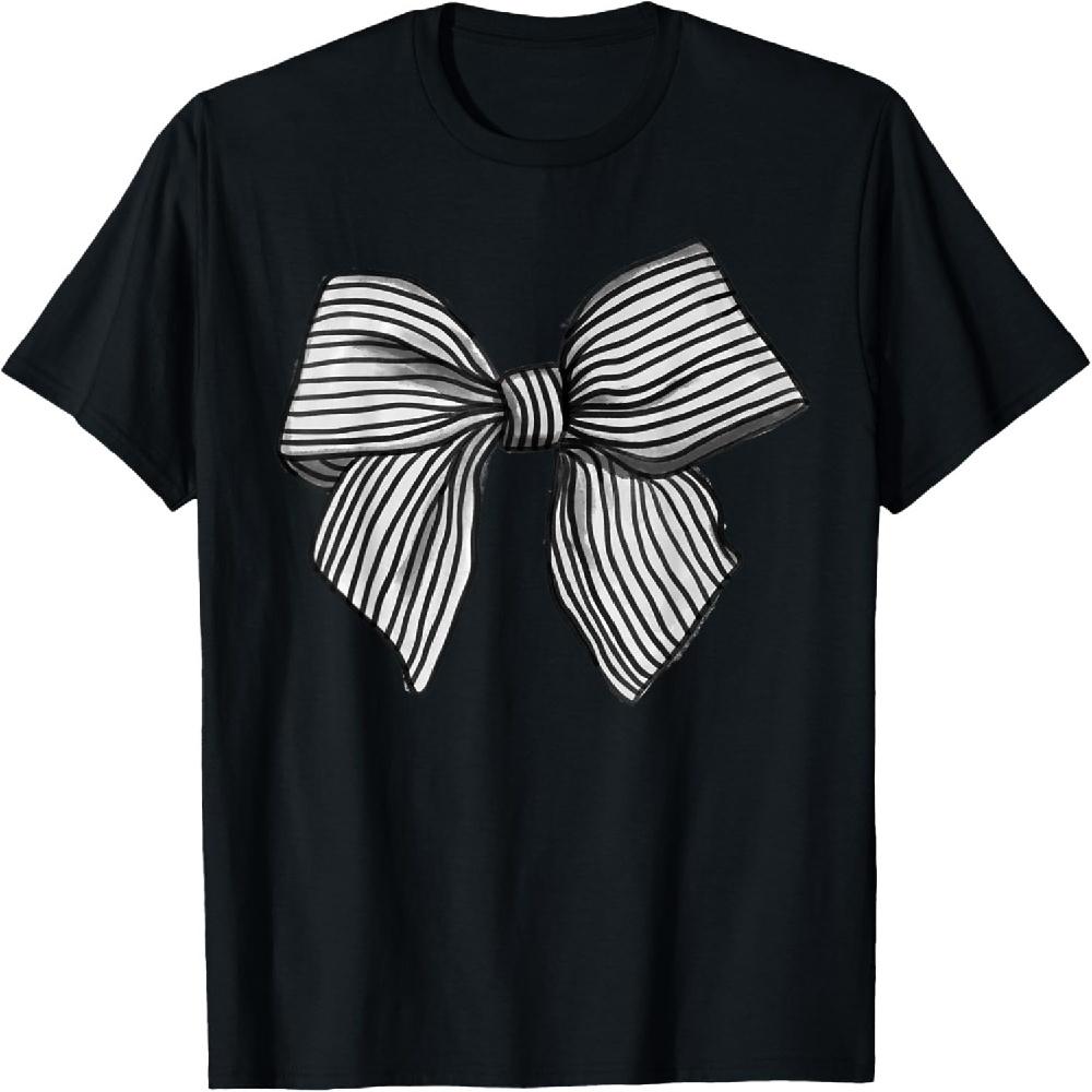 

Coquette Black and White Bow T-Shirt XXXXXL чорний