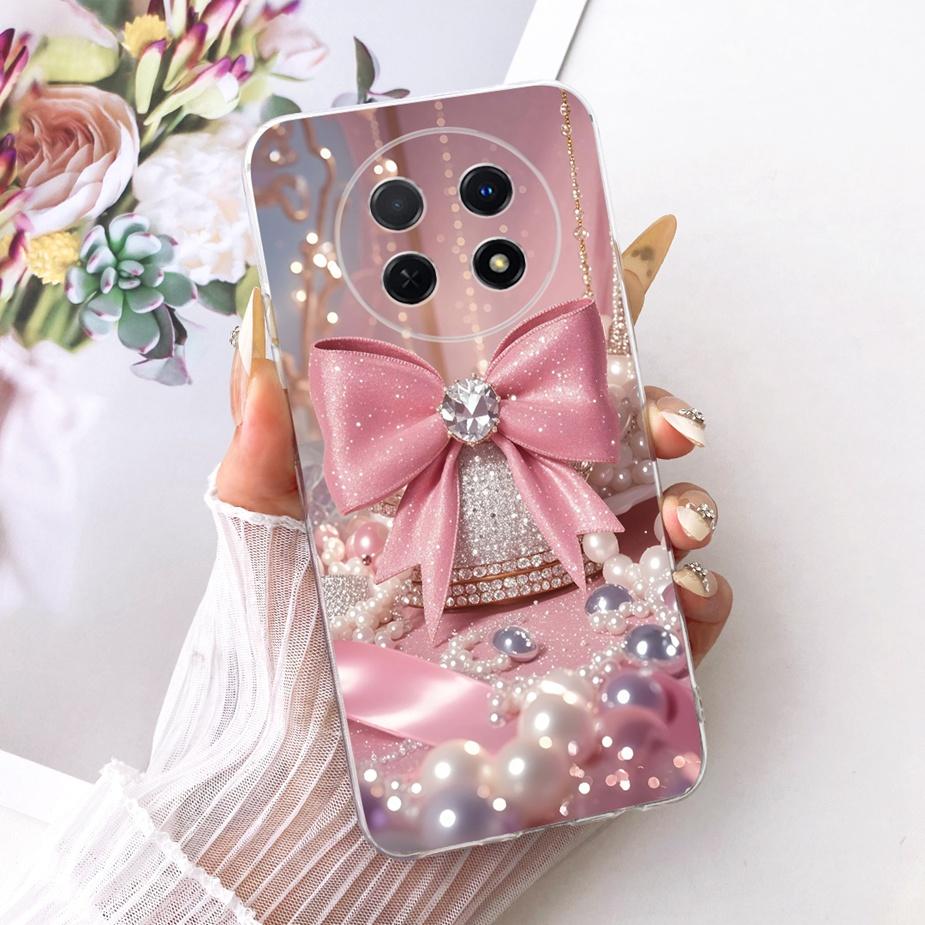 For Huawei Nova Y91 Case STG-LX1 STG-LX2 Stylish Bow Flowers Painted Cover Soft Silicone Case For Huawei Nova Y91 NovaY91 Fundas