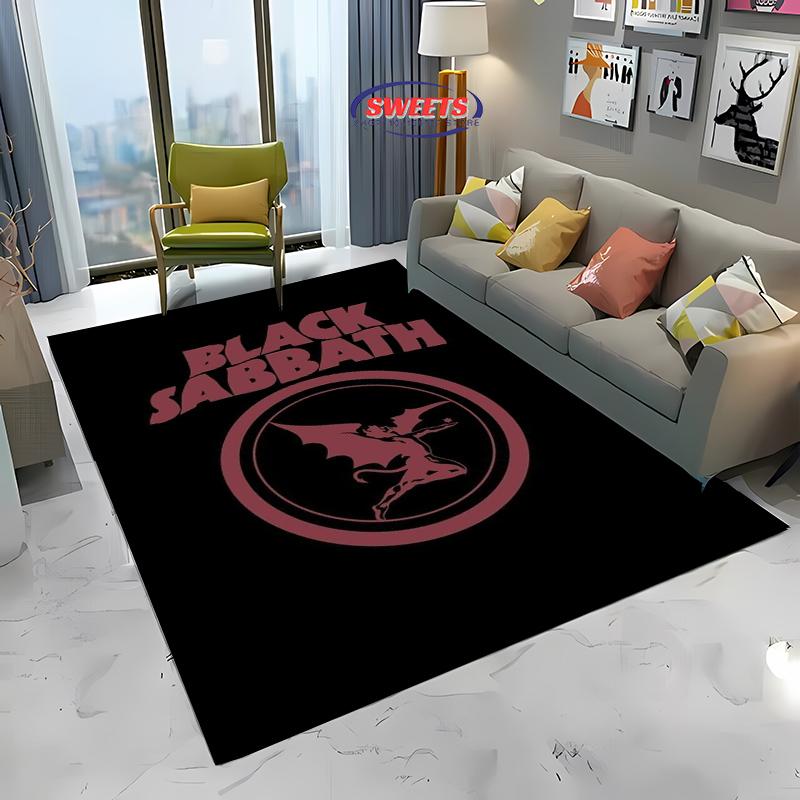 Classic Rock B-Black S-Sabbath Theme Carpet Living Room Bedroom Bedside Bathroom Floor Mat 15 Size Pattern Area Rug Home Decor