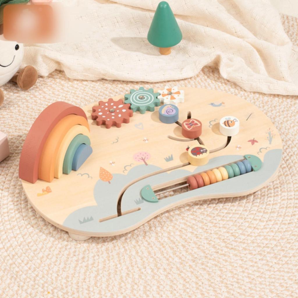 Wooden Busy Board Fine Motor Skills Activity HandEye Coordination