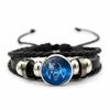 Stunning Zodiac Time Gem Leather Bracelet Handmade Multi-layer Beaded Accessory