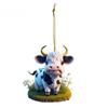 Christmas Cow Pendant Durable Acrylic Adorable Cow Ornament for Christmas Tree Decoration Party Favor KTY