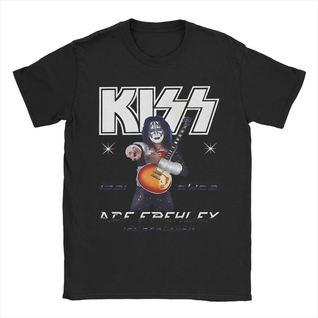 Rip Ace Frehley The Spaceman 1951-2025 kiss band Apparel Men Women T Shirt 100% Cotton Tee New Arrival  T-shirt Clothing