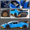 1:24 Scale Alloy Diecast Car Model for Lambo Huracan STO 2021, Pull Back Vehicles Model Cars Toy with Light & Sound for Kids Adult Collection