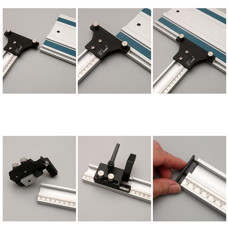 Parallel Rail Guide System Aluminium Alloy Circular Saw Track Set Fixed Guide Rail Bracket For Track Saw Track Repeatable Cuts