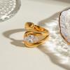 Stainless steel zircon ring, high-end, niche, light luxury ring accessories rings