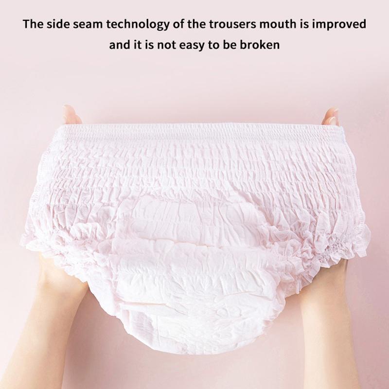 L/Xl 3Pcs/Bag Disposable Menstrual Pad Underpants For Adult Women Breathable Quick Absorption Period Panties Postpartum Use