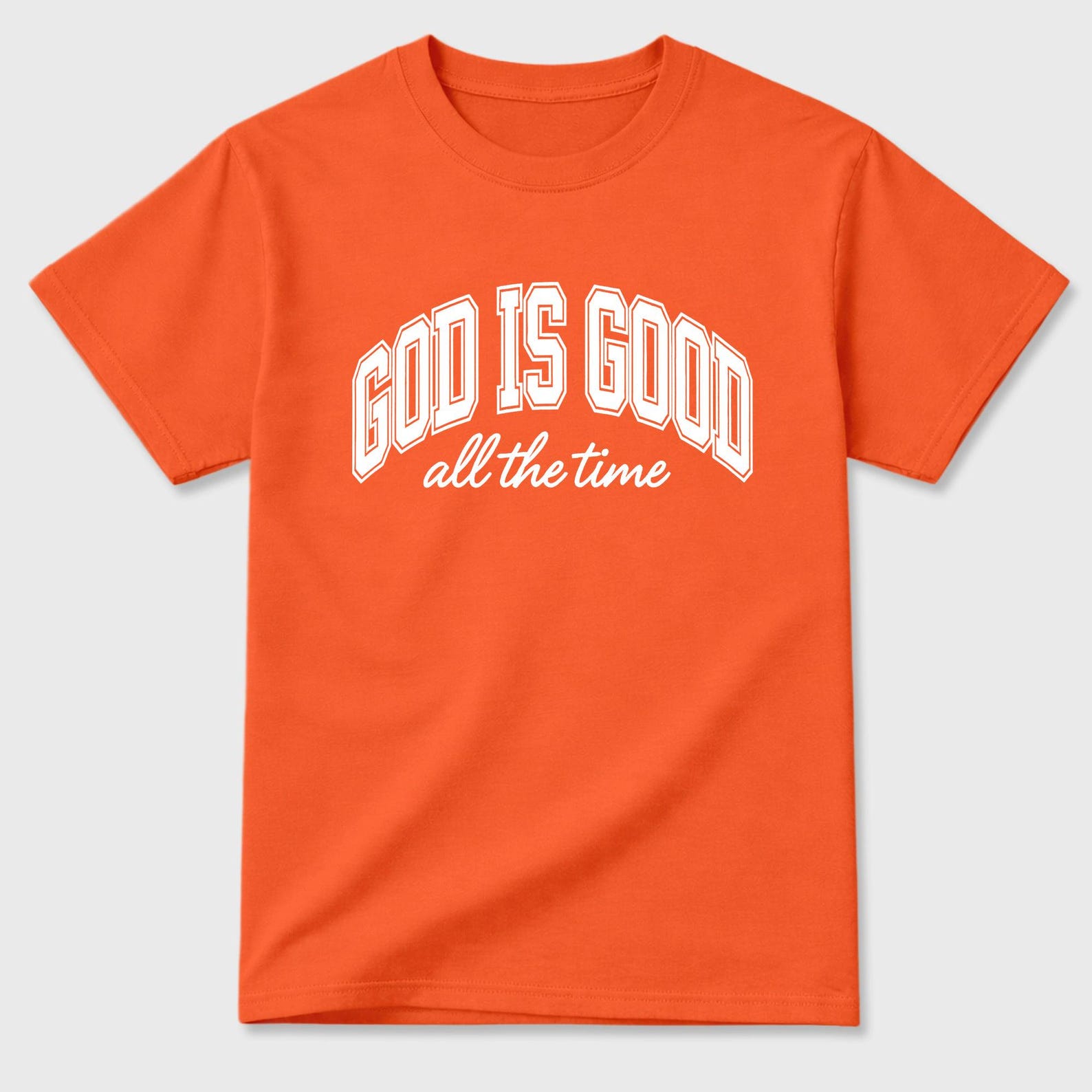 God is Good graphic tee. Streetwear Brand Graphic T-Shirt. 3s Orange Citrus S