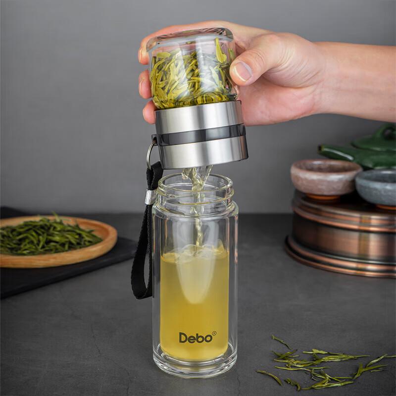 Debo Portable Glass Coffee & Tea Infuser Bottle