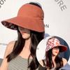 Personality Oversized Brim Anti-ultraviolet Square Cotton Beach Cap Sun Hat Empty Hat Double Sided