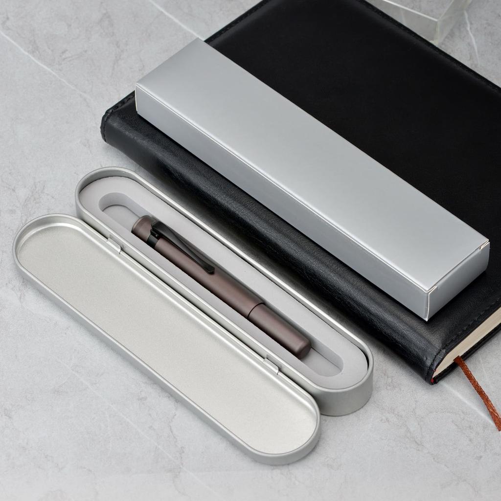 Hongdian M2 Mini Fountain Medium Soft Brown Slim Pocket Travel Pen Pen, Nib, Nib, Aluminum,