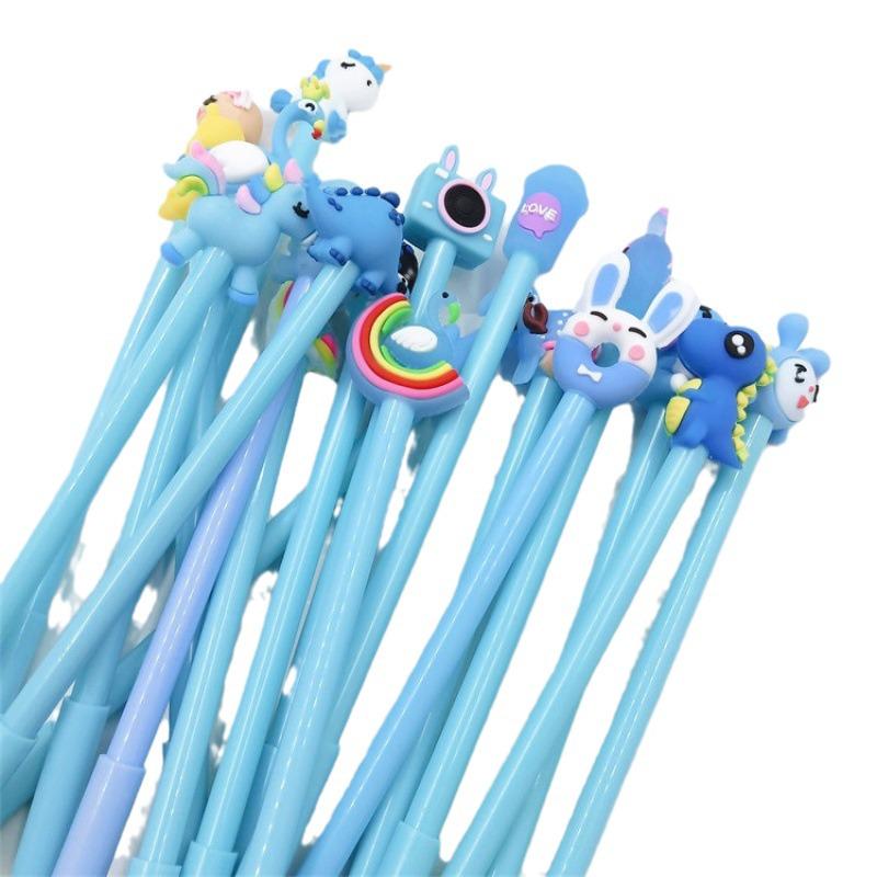Cute Cartoon Soft Rubber Ballpoint Pen for Students and Kids - Decompression Neutral Tip