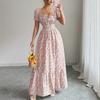 Vestido elegante com estampa floral popular