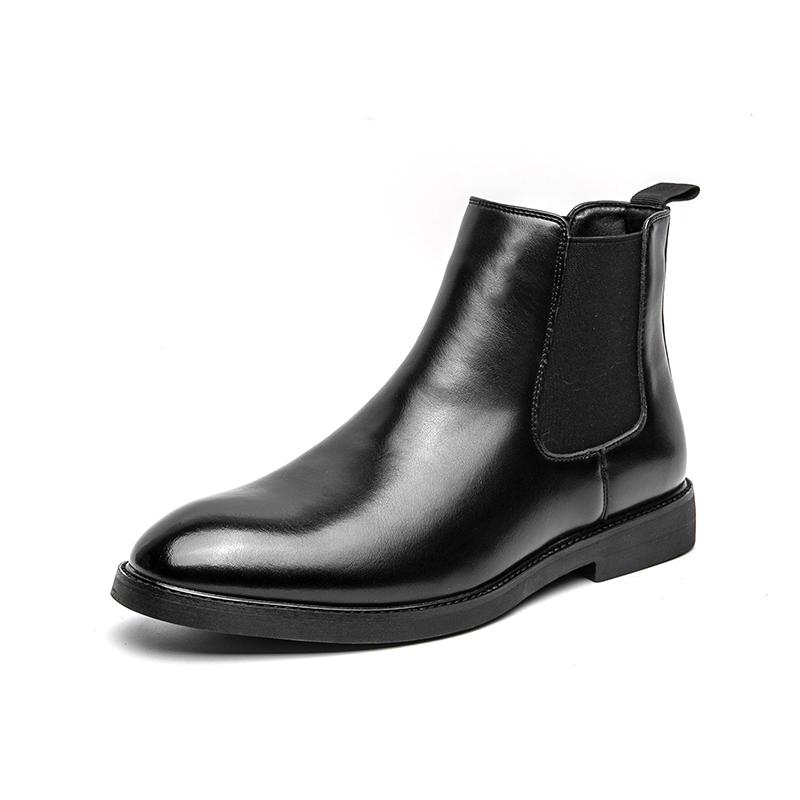 Fashion Autumn Brand Men's Breathable Chelsea Leather Boots British Style Men's Comfortable Pointed Toe Knight Boots Short Horse Boots
