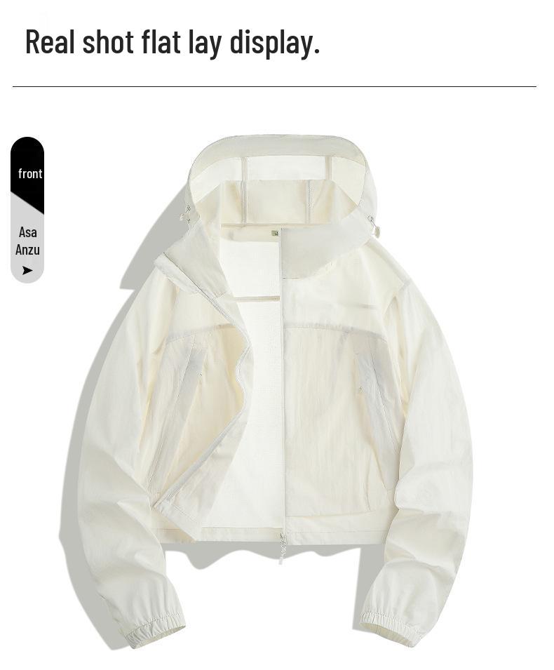 Women's Ultra-Light Ice Silk Sun Protection Hooded Windbreaker - Breathable, Windproof, and Skin-Friendly