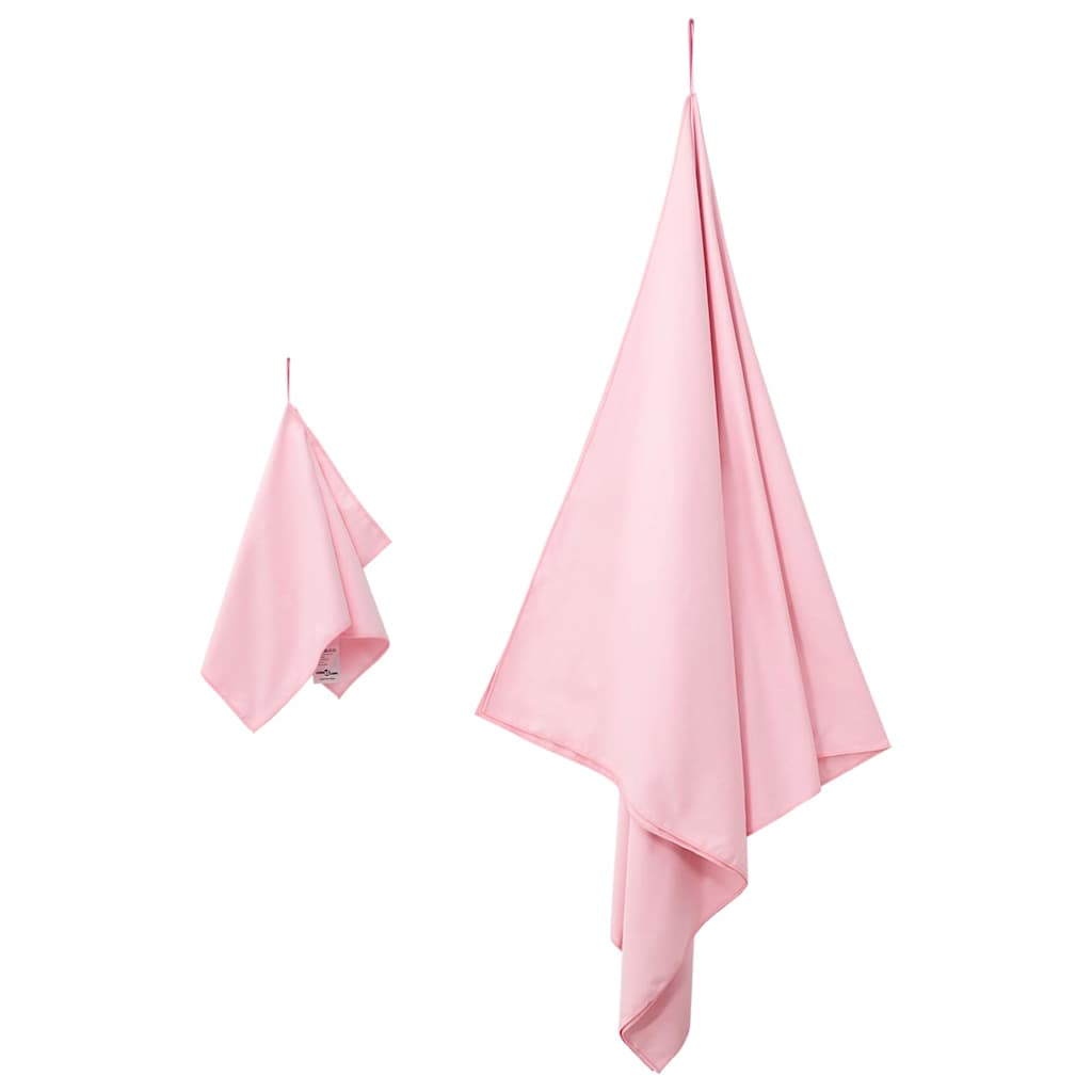 Sports Towel Set 2 pcs Pink Fabric