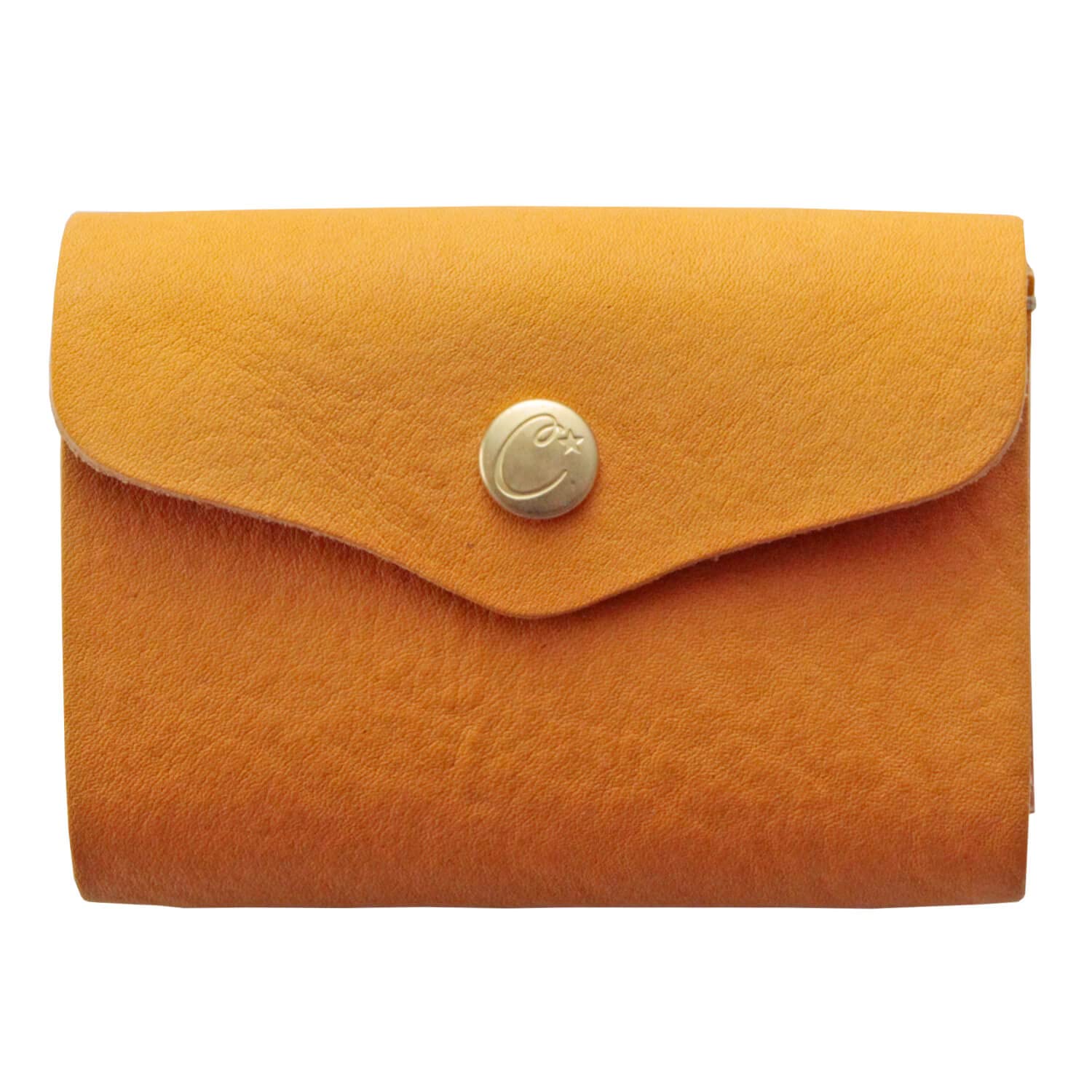 Cham Himeji Leather Breath Light Three-fold Wallet, Mini Wallet, CMVL-007, No-Fold Bill Wallet, Leather, Yellow