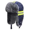 Reflektierende Winter-Trappermütze zum Radfahren Hohe Sichtbarkeit Warm Thermisch Fellige Ohrenklappen Mützen mit Abnehmbarer Brille