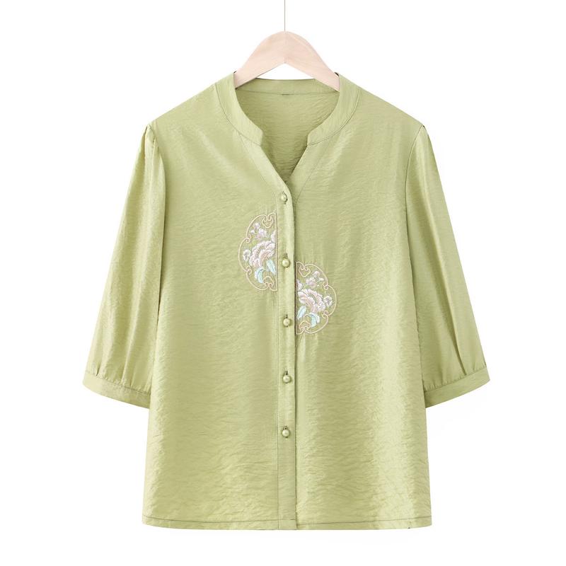 

Yu Zhaolin New Chinese Style Embroidered Summer Shirt 5XL