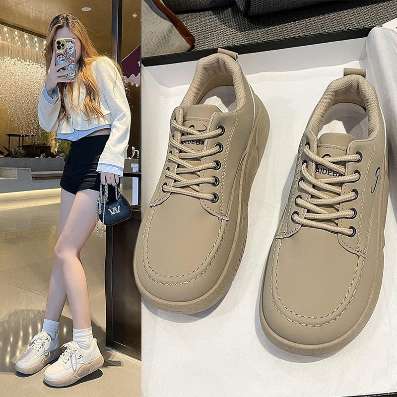 

2025 new thick-soled white shoes women s autumn versatile soft-soled fashion sports and leisure shoes travel shoes running shoes women 40 хаки