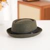 Wool Felt Bowler Hat with Textured Crown & Rolled Brim | British Vintage Style | Unisex Autumn Winter Casual Fedora