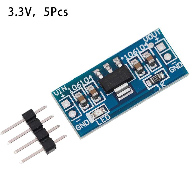 5 Stück Ams1117- 1,2V 1,5V 1,8V 2,5V 3,3V 5,0V Netzteilmodul Ams1117-3,3V Spannungsstabilisierungs-Reduziermodul für DIY-Kit