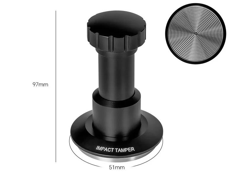 

51/53/58mm Coffee Impact Tamper 304 Stainless Steel Espresso Tamping Hammer Constant Pressure Rotating Adjustable Barista Tool