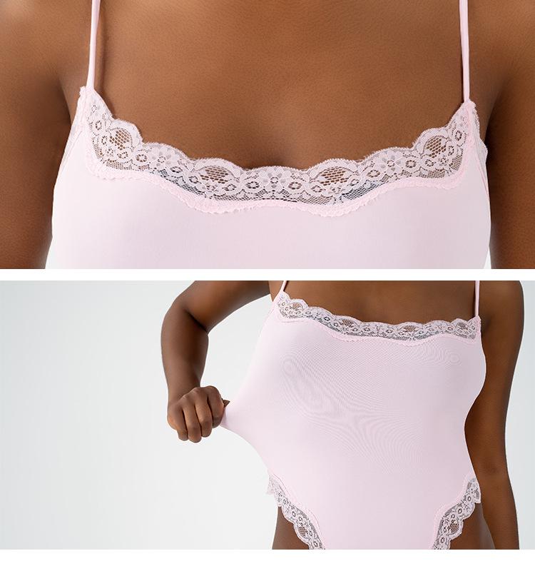 European & American Lace Suspender Bodysuit – Sexy, Breathable, Skin-Friendly Nude Sportswear