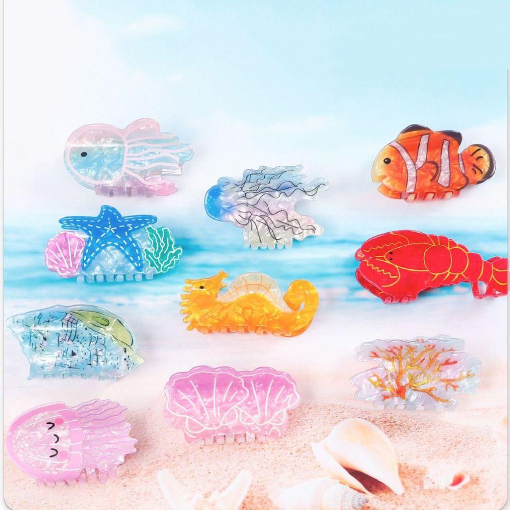 PVC Hair Clip Creative Hair Accessory New Marine Animal Hair Claw  for Women Girls