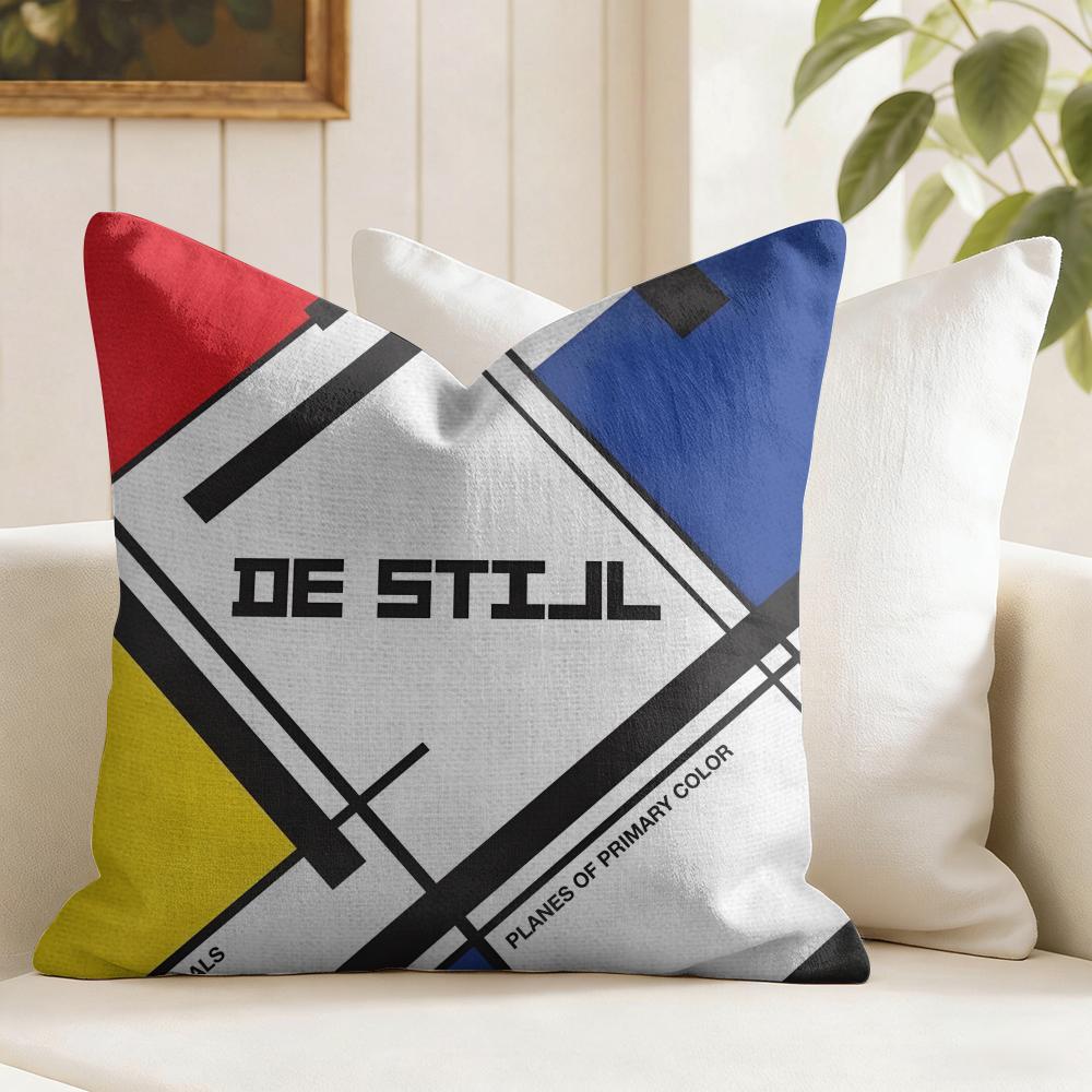 Abstract Painting Piet Art Cushion Cover Eco Linen Pillow Case DoubleSided Print Breathable Durable Zipper Home Decor Gift