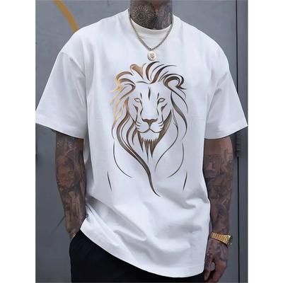 European Sizes Men's Daily T-shirt with Creative Modern Style Printed Top Men's T-shirt Comfortable Skin Friendly Material