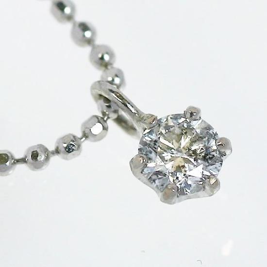 Platinum 900 Diamond Solitaire Petite Pendant Necklace [KASHIMA] 0.1ct