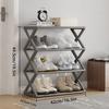 4 Tier Shoe Organizer, Foldable Shoe Rack Space Saving Standing Shoe Storage Organizer for Closet Hallway Entryway Bedroom