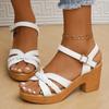 Fashion Ankle Strap High Heels Sandals for Women 2024 Summer Platform Gladiator Sandalias Mujer Weaving Cross Band Chunky Heeled Sandles