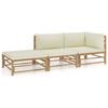 Day and Night - Day and Night Garden Furniture Set 3 Pieces Bamboo and Cream White Cushions