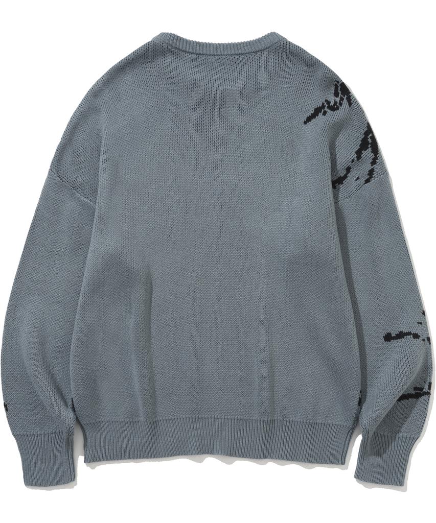 NOT4NERD Splashed Jacquard Knit Sweater - Blue
