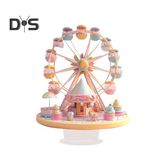 

Десерт Колесо обозрения Украшение 2D Плоское акриловое украшение с основанием Не 3D Настольное Колесо обозрения Украшение для стола Книжная полка Прикроватный столик разноцветный