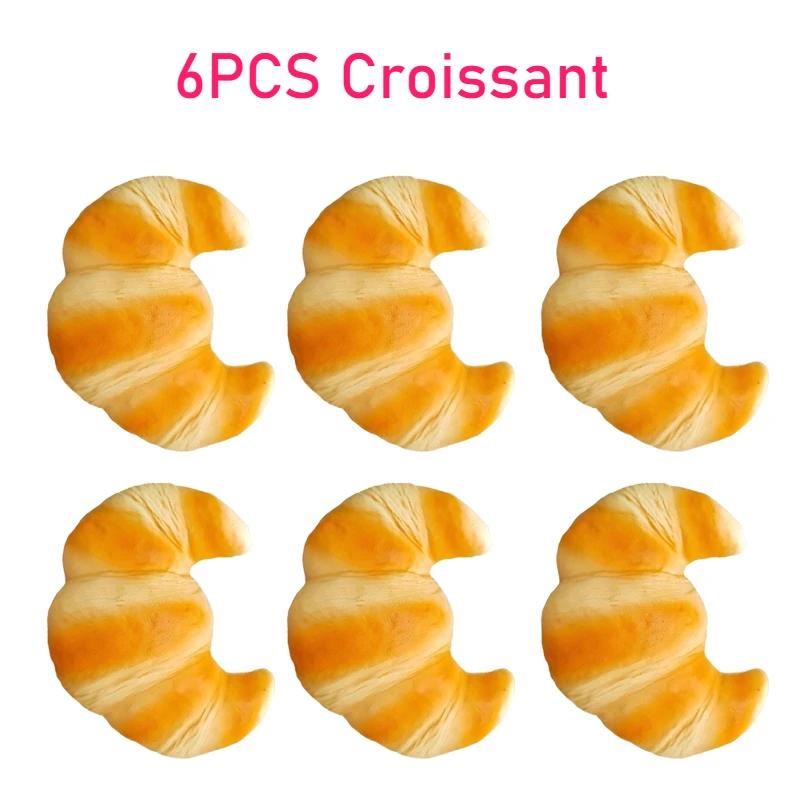 Squishy Croissant Knetspielzeug Langsam aufsteigendes Klebriges Stressabbau-Spielzeug Superweiches Lebensmittel Kreative Simulation Brot Anti-Angst-Spielzeug