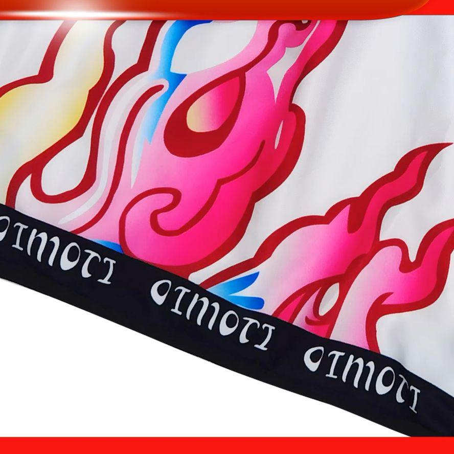 Muay Thai Kickboxing Boxing MMA UFC Pink Fire Casual Shorts Gym Sport Unisex Men Women Workout Quick Dry Print Elastic High Waist Training