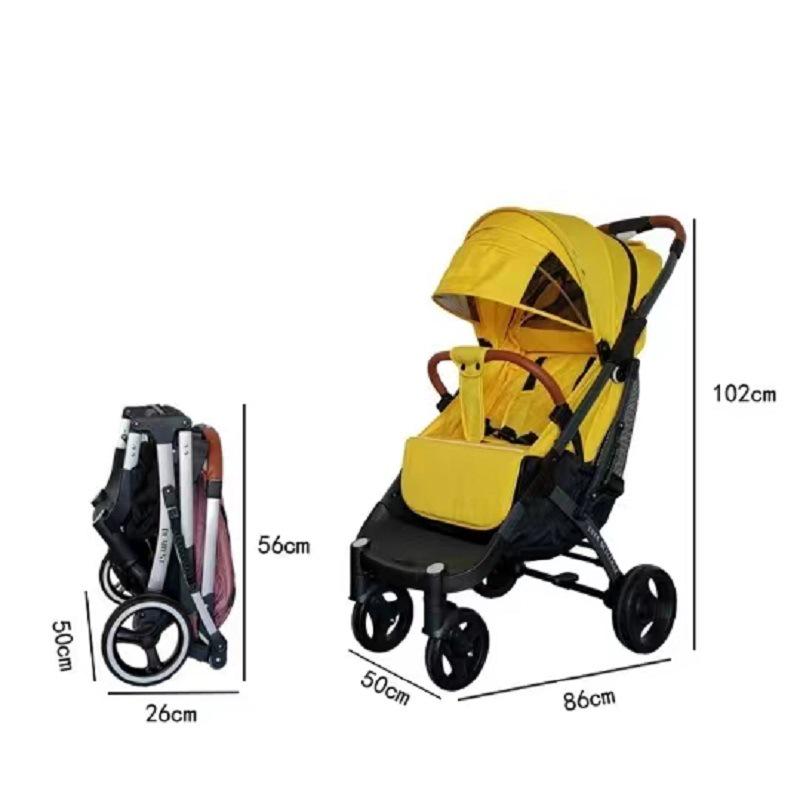 BB Leichter Kinderwagen: Ein-Knopf-Faltung, Stoßdämpfend, Verstellbarer Sitz zum Sitzen oder Liegen.