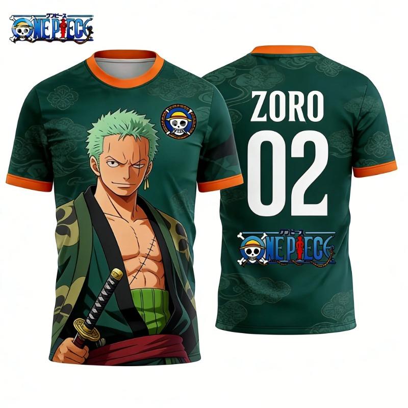 2026 Summer One Piece Luffy Retro Cosplay T-shirt Men's Oversized 3D