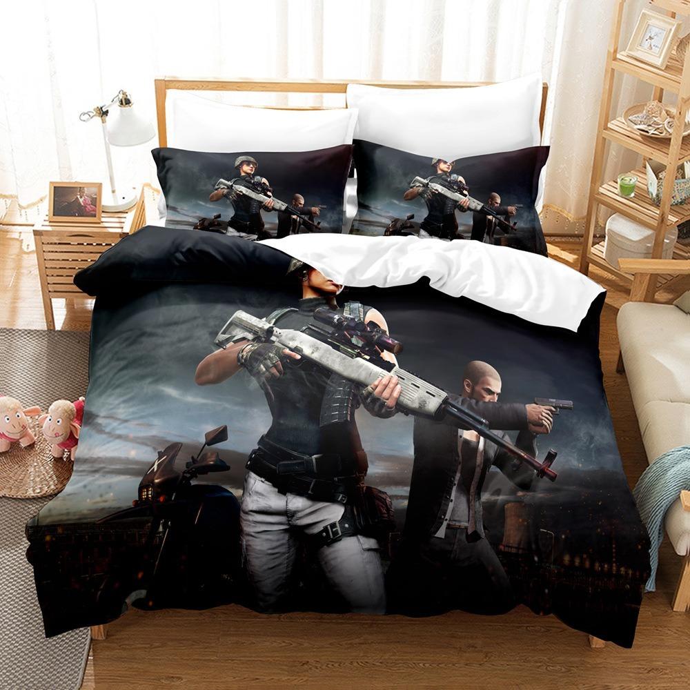 Battlegrounds Game Character Bed Linen Set , Microfibre Bedding Sets, Children's Duvet Cover for Teenagers adult Duvet Cover