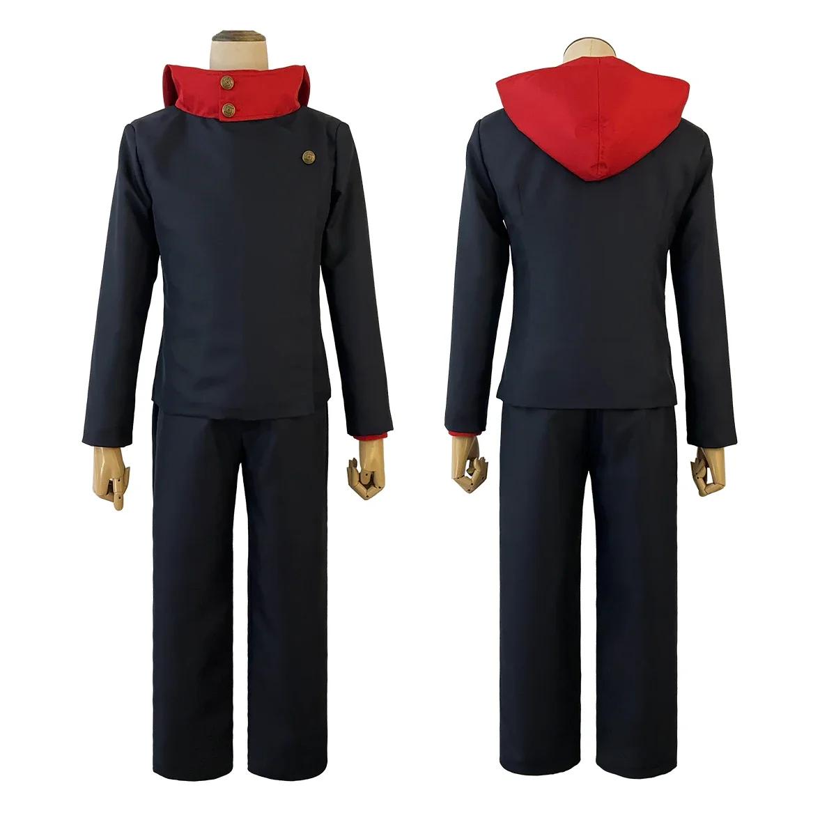 Halloween Holoun Jujutsu Jjk Manga Anime Itadori Yuji Cosplay Kostuum Pruik Jasje Broek Uniform Roze Net Synthetische S zwart