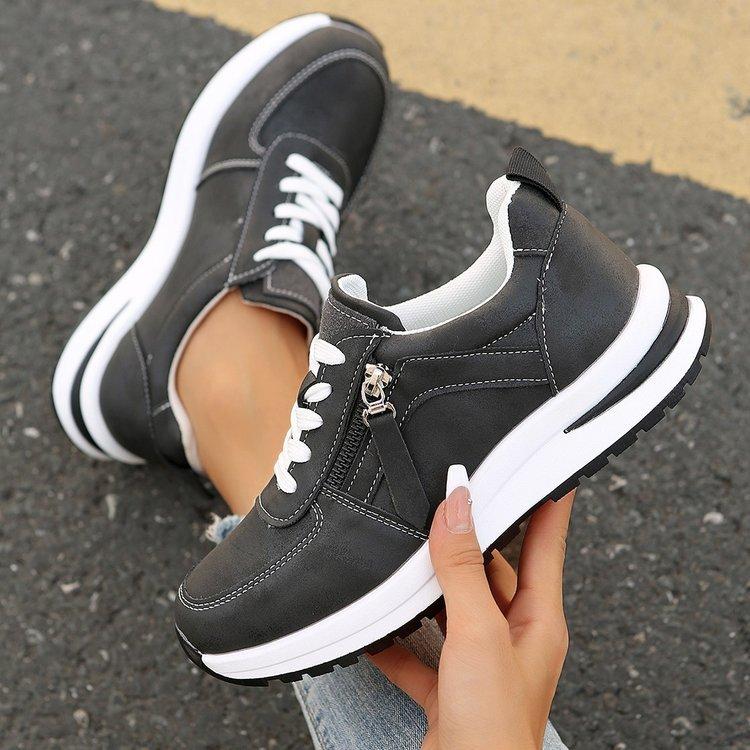 Fashion Women's Vulcanize Shoes Thick Soled Round Head Fashion Casual Sneakers Comfortable Outwear Walking Shoes Zapatillas De Mujer
