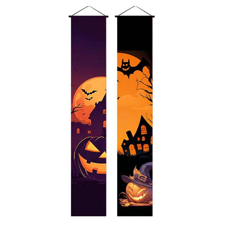 Custom Halloween Door Curtain & Garden Flag Banner Set