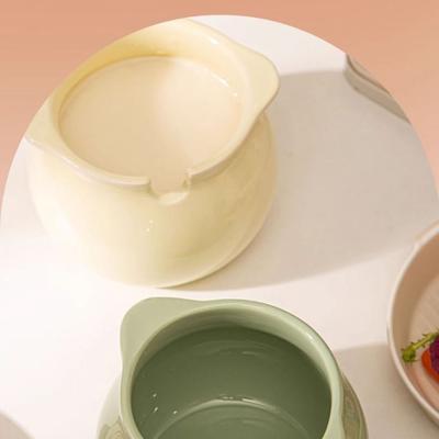 High Temperature Resistant Ceramic Lard Jar Large Capacity Dustproof Spice Jars Solid Color Reusable Ceramic Seasoning Bottle